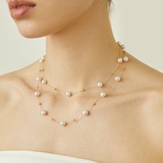 Material: Akoya pearl and 18K solid yellow gold Akoya saltwater cultured pearl Necklace Style:Small Style: 8 pears around 7.0-7.5 mm and 1 pearl on the adjustment chain around 3.5-4.0 mmLarge Style: 12 pearls around 6.5-7.0 mmAlternate Style: 5 pearls around 7.0-7.5mm and 7 pearls around 5.0-5.5 mm The necklaces of large and small styles are mainly about 7.0-7.5 pearls, and there is only a difference in quantity. The Alternate Style is a necklace with large and small pearls. Please keep an eye o Elegant Formal Pearl Necklace With Gold Beads, Yellow Gold Pearl Jewelry With Gold Beads, Elegant Pearl White Necklace With Gold Beads, Gold Akoya Pearl Necklace, Formal Akoya Pearl Necklace With Pearl Chain, Yellow Gold Pearl Necklace With Gold Beads, Formal Pearl Necklace With Gold Beads, Gold Akoya Pearl Necklace With Pearl Charm, Akoya Pearl Necklace With Pearl Chain