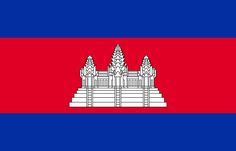 the flag of cambodia with three spires on top