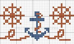 a cross stitch pattern with an anchor on it