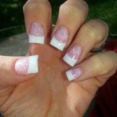 <3 Sparkle French Tip Nails, Sparkle French Tip, Tracey Davis, Nail Polish Jewelry, Solar Nails, White Tip Nails, Nails 2017, Lakeside Wedding, Tip Nails