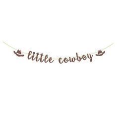 a little cowboy bunting banner with the word,'little cowboy'on it