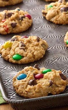 cookies with m & m's and candy on top