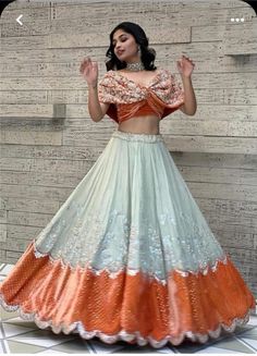 #croptopoutfits #rustorange  #latestblousedesign Function Dresses, Wedding Lehenga Designs, Fashionable Saree Blouse Designs, Fancy Dresses Long, Indian Dresses Traditional, Traditional Indian Outfits, Designer Party Wear Dresses