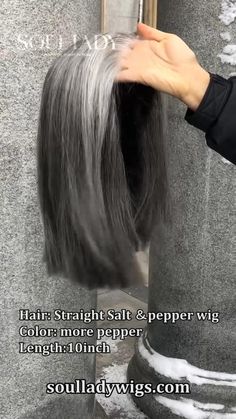 Soul Lady Salt And Pepper Wig For Seniors Straight Bob More Grey Real Human Hair 5x5 HD Lace Wigs For Women Over 50 Wigs For Women Over 50, Grey Wigs, Hairstyle Tips, Hd Lace Wigs, Grey Highlights, Salt And Pepper Hair, Grey Wig, Straight Bob, Wigs For Women