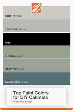 the top paint colors for diy cabinets and shelving in orange, gray, green,