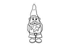 a black and white drawing of a gnome