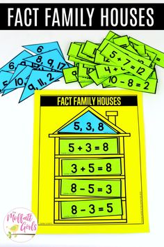 fact family houses printable activity for kids to practice numbers and place value in their homes