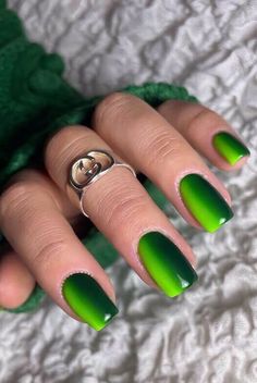 Light and forest green polish combination Pedicure Nail Ideas, Green Ombre Nails, March Nails, Green Polish, Ombre Nail Designs, Green Ombre, Nails 2024, Toe Nail Art, 2024 Trends