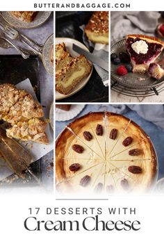 desserts with cream cheese and cranberries are featured in the butter and bake website