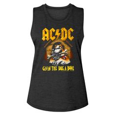 "AC/DC Women's Slub Muscle Tank Top by American Classics Part Scottish, part Aussie, 100% High Voltage Rock Legends! Formed in Sydney in 1973, AC/DC went from Dirty Deeds Done Dirt Cheap on the Highway to Hell to Back to Black in The Flick of the Switch! They have sold over 200 million albums worldwide and they are still working on new music. Wear some rock history, this cool AC/DC graphic t-shirt is vintage style print with a distressed look as if you bought it at an AC/DC Concert Tour in the 8 Rock History, Womens Muscle Tank, Black Tee Shirt, Highway To Hell, Dirt Cheap, Muscle Tank Top, Women's Muscle, Muscle Tank Tops, Rock Legends