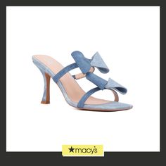 in stock Denim Blue Open Heel Sandals For Summer, Trendy Denim Blue Sandals, Denim Blue Denim Sandals For Spring, Denim Blue Heels For Spring Party, Trendy High Heel Sandals In Denim Blue, Chic Denim Sandals For Spring, Chic Denim Blue Open Toe Sandals, Trendy Denim Blue High Heel Sandals, Trendy High Heel Denim Blue Sandals