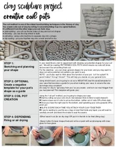 Clay Coil Pot Project for middleschool and high school by Dream On Cue Clay Coil Bowls, High School Clay Projects Ceramic Art, Coil Pot Art Lesson, Polymer Clay Coil Bowl, Coil Pottery Pots & Planters, High School Project, Clay Projects For Kids, Coil Pottery, Coil Pots