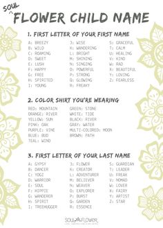 a flower child name is shown in this printable pattern for the baby's first year