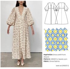 Pdf Dress Pattern Women, Bohemian Sewing Patterns, Boho Dress Sewing Pattern, Aline Dress Pattern, Fashion Design Ideas, Maxi Dress Sewing Pattern, Clothing Sewing Patterns, Boho Dress Pattern, Logo Design Unique