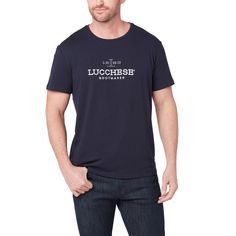 The Men's Lucchese Classic Embroidered Tee is a staple piece in our men's shirting collection. Under a vest or jacket, this embroidered tee is perfect for a day around the house or cheering on your team at the big game. Model is 6'1 and wearing size M. Classic Embroidered Cotton Tops, Classic Cotton Top With Embroidered Graphics, Handcrafted Boots, Handmade Boot, Embroidered Tee, Big Game, Staple Pieces, Mens Tees, The Man