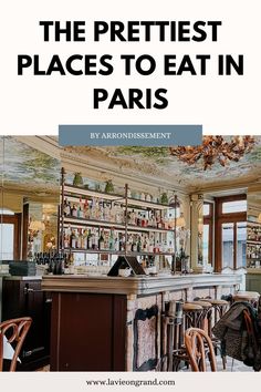 A restaurant bar with marble and wood counter, ornate ceilings and brown stools at the bar. Paris France Restaurants, Places To Eat In Paris France, Eating In Paris, Best Places To Eat In Paris, Best Food Paris, Things To Eat In Paris, Lunch In Paris, Places To Eat In Paris, Where To Eat In Paris