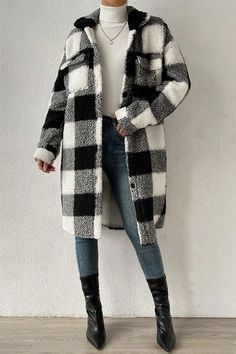 Lapel Coat, Pullover Mode, Longline Coat, Hooded Cardigan, Long Sleeve Plaid, Cardigan Fashion, Hooded Coat, Sweater Fashion, Womens Plaid