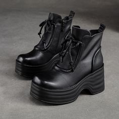 Chunky Platform Boots, Boots Fall Ankle, Casual Summer Sandals, Platform Boots Women, Platform Boots Chunky, Winter Heels, Chunky Heel Shoes, Spring Boots, Black Platform Boots