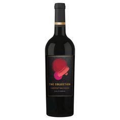 the collection caberne sauvignon california red wine bottle on white background