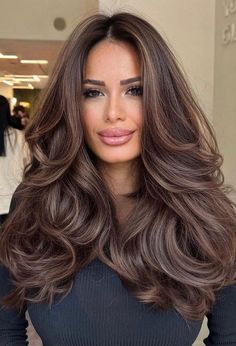 Mocha Brown Hair, Chocolate Brown Hair Color, Brown Hair Looks, Brunette Hair With Highlights, Brunette Balayage Hair, Dark Brown Hair Color, Long Brown Hair