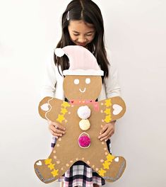 GIANT CARDBOARD GINGERBREAD MAN ART Cardboard Gingerbread Man, Gingerbread Man Art, Toddler Christmas Crafts, Cardboard Gingerbread, Kids Christmas Crafts, Hello Wonderful, Christmas Art For Kids, Kids Crafting, Play Date