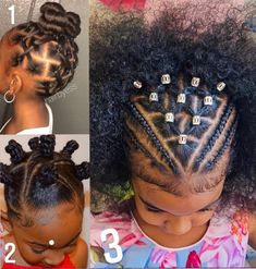 Hairstyles With Gold Accessories, Hairstyles For Kids Short Hair, Black Kid Hairstyles, Kids Short Hair, Khloe Hair, Kids Braids With Beads, Barbie Hairstyles, Daughter Hairstyles