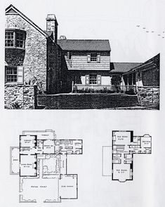 the plans for this house are shown in black and white