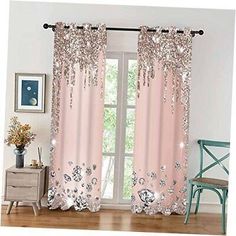 Tropical Curtains, Curtain Room, Pink Curtains, Drape Panel, Inspire Me Home Decor, Printed Curtains, Sparkling Diamond, Decoration Inspiration, Rose Lights