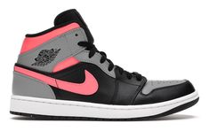 Jordan 1 Mid Pink Shadow - 554724-059 Jordan 1 Mid Pink, Logo Wings, Store Outfits, Air Jordan 1 Mid Black, Air Jordan 1s, Authentic Jordans, Jordan Shoes Girls, Jordan 1s, Fresh Shoes