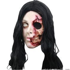 Full over the head latex mask with hair. Individually hand painted for the most realistic look possible. One size fits most adults. Pretty Zombie, Doll Mask, Woman Mask, Zombie Mask, Mascaras Halloween, Haunted House Props, Horror Masks, Pregnant Halloween, Sfx Makeup