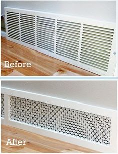 the before and after of an air grille