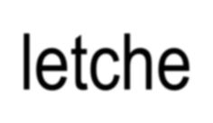 the word letche written in black on a white background