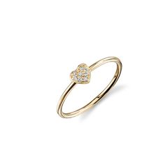 Yellow Gold Diamond Baby Heart Ring by Sydney Evan Layering Diamond Necklaces, Heart Diamond Ring, Diamond Evil Eye, Silver Diamond Ring, Diamond Heart Ring, Ring Heart, Heart Diamond, Tiny Heart, Mini Heart