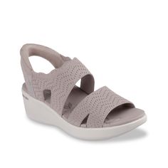 Skechers-Hands Free Slip-Ins Pier-Lite Sandal Enjoy summery days in the Skechers Hands Free Slip-Ins® Pier-Lite sandal. Designed with an exclusive Heel Pillow™ that cushions and allows for an easy slip-on fit, this sandal features a knitted upper and a cushioned footbed for additional comfort. Beige Sandals With Arch Support For Summer, Lightweight Sandals For Spring Vacation, Spring Vacation Sandals, Lightweight Sandals With Arch Support For Spring, Summer Wedge Sandals With Arch Support For Spring, Lightweight Spring Sandals With Arch Support, Lightweight Beige Sandals For Spring, Beige Sandals With Arch Support For Spring, Spring Sandals With Arch Support For Summer