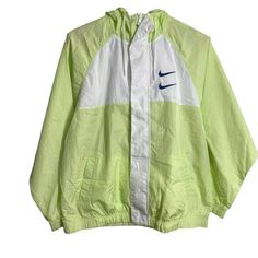 Nike Sportswear Nsw Swoosh Full-Zip Jacket Barely Volt-White Cj4888-701 Mens-Xl New With Tags White Track Jacket For Sports Season, White Track Jacket For Outdoor Sports Season, White Track Jacket For Spring Outdoor Activities, Spring White Track Jacket For Outdoor Activities, Nike White Track Jacket For Outdoor Activities, White Nike Track Jacket For Outdoor Activities, White Sports Windbreaker, White Sportswear Windbreaker For Sports, White Nylon Track Jacket Sportswear