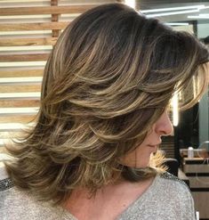 Mid-Length Layered Haircut Mid Length Layered Haircuts, Thick Hair Cuts, Midlength Haircuts, Shoulder Length Hair Cuts, Shag Haircut