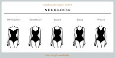 the silhouettes of women's body shapes and their names are shown in black