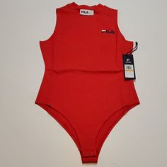 Fila Ximena Red Sleeveless Bodysuit Brand New With Tags!!! Size - Women's Small Red Sleeveless Bodysuit For Spring, Red Fitted Cotton Bodysuit, Red Cotton Bodysuit For Spring, Spring Red Cotton Bodysuit, Sporty Fitted Sleeveless Bodysuit, Red Stretch Sleeveless Bodysuit, Red Stretch Sleeveless Tank Top, Red Sleeveless Stretch Bodysuit, Casual Red Cotton Bodysuit