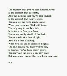 a poem written in black and white with the words, you are not afraid to know what