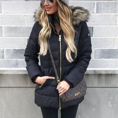 Quilted Puffer Coat W/ Faux Fur Hood Women Black Oversized Fit S 4-6 M 8-20 L 12-14 New Boutique Item Lined Warm Black Parka For Fall, Casual Black Warm Parka, Black Warm Puffer Jacket For Fall, Black Hooded Warm Puffer Jacket, Warm Black Puffer Jacket For Fall, Black Puffer Jacket For Winter Cold Weather, Black Warm Outerwear For Cold Weather, Trendy Black Parka For Fall, Trendy Black Fall Parka