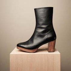 Vegan Italian, Alicante Spain, Rounded Square, Wood Heel, Eco Chic, Vegan Fashion, Platform Ankle Boots, Vegan Shoes, Cool Boots