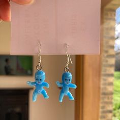 Cute, Funky Babies Novelty Dangle Drop Hook Earrings - available in different colours. Perfect for raves, parties and just general aesthetic ✨ Cheap Quirky Drop Earrings, Blue Handmade Novelty Earrings, Novelty Blue Drop Earrings, Tiny Plastic Babies, Kawaii Hypoallergenic Drop Earrings, Kawaii Multicolor Dangle Earrings, Plastic Babies, Baby Earrings, Baby Crafts