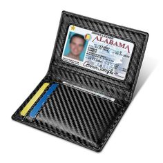 an id card holder with a credit card in it