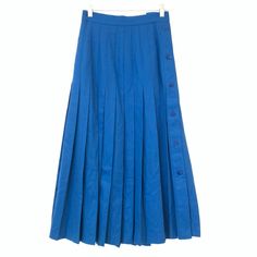 Escada Size 36 100% Wool Long Pleated Maxi Skirt Buttons Along Side Cobalt Blue Condition Is Excellent Preowned. ****Missing Top Button However There Is An Extra Button Attached To The Care Tag Inside The Skirt***** Long Pleated Skirt, Pleated Long Skirt, Pleated Maxi Skirt, Pleated Maxi, Care Tag, Cobalt Blue, Pleated Skirt, Cobalt, Maxi Skirt