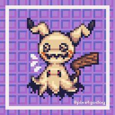 a pixellated image of a pokemon character holding a baseball bat