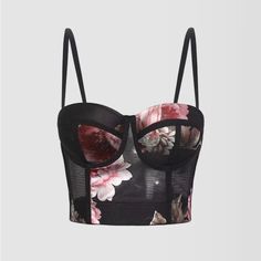 Purchased Online And It Is Too Small. Really Nice Piece. Purchased A Medium But It Fits Like A Small So It Is Listed As A Small. Beauty Closet, Floral Bustier, Top Bustier, Fashion 90s, Trendy Summer Outfits, Cute Crop Tops, Bustier Top, List Style, Bustiers