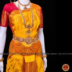 Design by Classical Dance Jewelry® ❥ Traditional Bharatanatyam costume wore during regular dance programs or arrangetram performance. ❥ Material : Art Silk ❥ Type : Traditional pant costume ❥ Easy to wear ❥ Layer front fan ❥❥❥❥ Dress Measurements in inches ( all the measurements approximately 1 margin buffer) ❥ PANT MEASUREMENTS: ☛ Pant Length: 38-40 inch ☛ Pant Waist: 35-37 inch ☛ Pant Hip: 38-39 ❥ BLOUSE MEASUREMENTS: ☛ Blouse length: 14 inch ☛ Blouse Shoulder length: 15 -16 inch ☛ Blouse arou Yellow Tilla Saree Traditional Wear, Bollywood Style Yellow Saree With Tilla, Yellow Bollywood Saree With Tilla Embroidery, Yellow Tilla Saree For Diwali, Yellow Bollywood Saree With Tilla, Yellow Saree With Tilla Detailing, Yellow Traditional Wear With Tilla For Navratri, Yellow Traditional Wear With Tilla For Festive Occasions, Fitted Gold Traditional Wear With Tilla