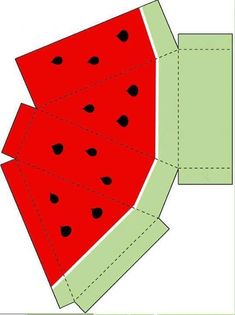 the watermelon is cut out into four pieces and ready to be sewn