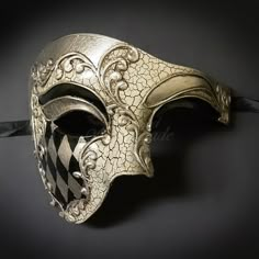 Silver Black Venetian Half Men Mask Masquerade Mardi Gras 'Phantom of the Opera' Design Elegant Masquerade Mask, Silver Masquerade Mask, Phantom Mask, Couples Masquerade Masks, Black Masquerade Mask, Mens Masquerade Mask, Opera Mask, Venetian Masquerade Masks, Halloween Costume Mask