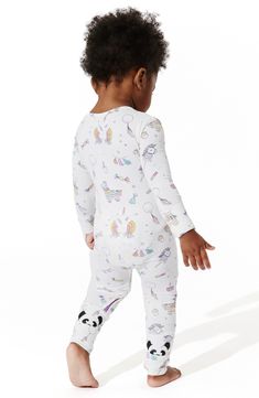 Your little one will love the fit and feel of this footie that converts to pajamas for day and night comfort. Cut from fabric made specially for sensitive skin, this fun piñata-print style will be a play-all-day, sleep-all-night favorite. This item is designed to fit snugly, as it is not flame-resistant   Fold-over cuffs on sizes Newborn to 3–6 months help prevent accidental scratches   95% rayon, 5% spandex   Machine wash, tumble dry   Imported   OEKO-TEX®–certified materials free of harmful su Chic Logo, Footie Pajamas, Sunday Style, Footie Pajama, Kids Sale, Womens Wellness, Gifted Kids, Summer Staples, Laid Back Style